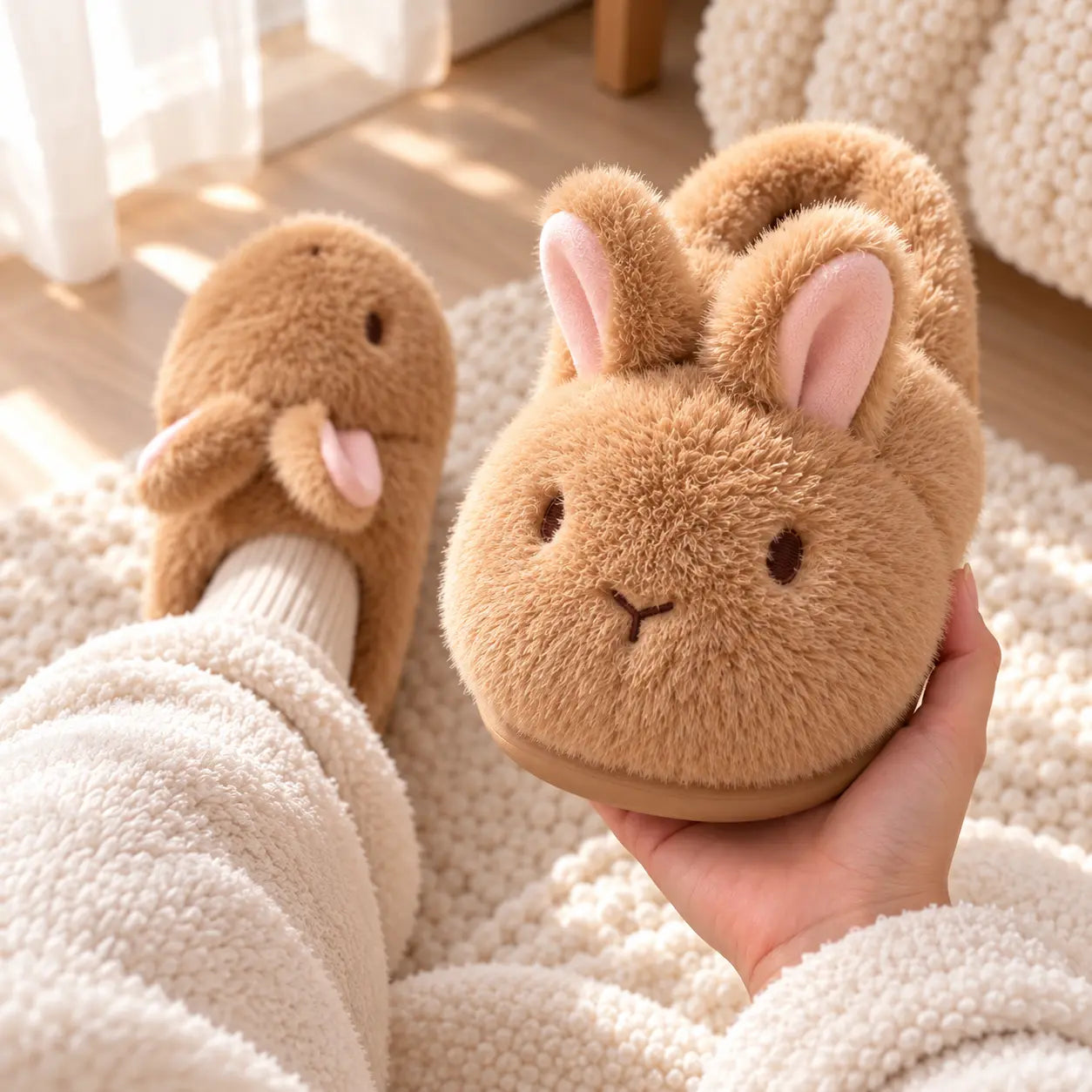 Women's Plush Slippers - Soft Cushioned Comfort Sole