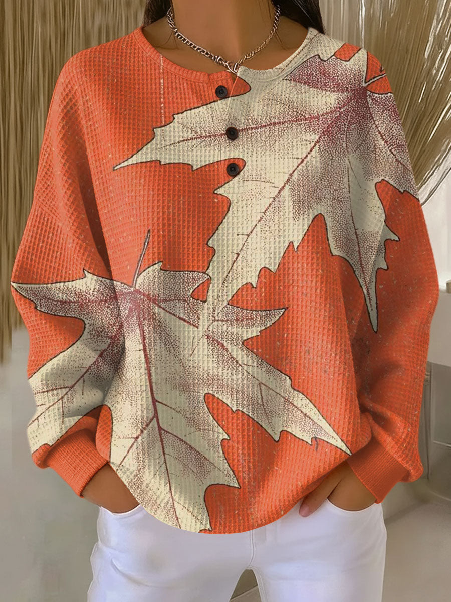 Women's Waffle Knit Jumper - Brushed Fleece Interior