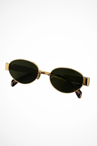 Women's Oval Metal Frame Sunglasses – Dark Tinted Lenses