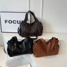 Women's Shoulder Bag in Vegan Leather - Structured Multi-Pocket Design