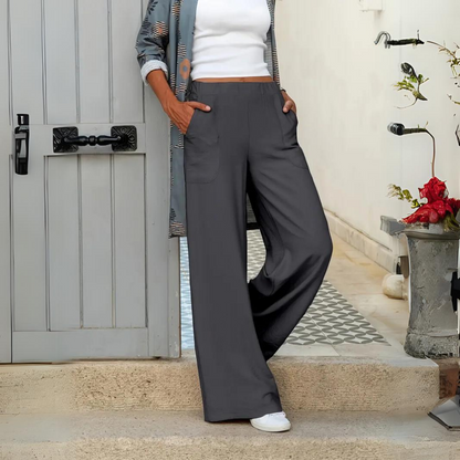 Kiki | High-Waisted Casual Hose voor Dames - Luchtig Comfort en Elegante Pasvorm