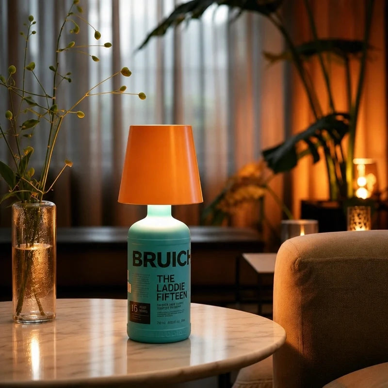 Rechargeable Bottle Topper Table Lamp - Dimmable Cordless LED Light