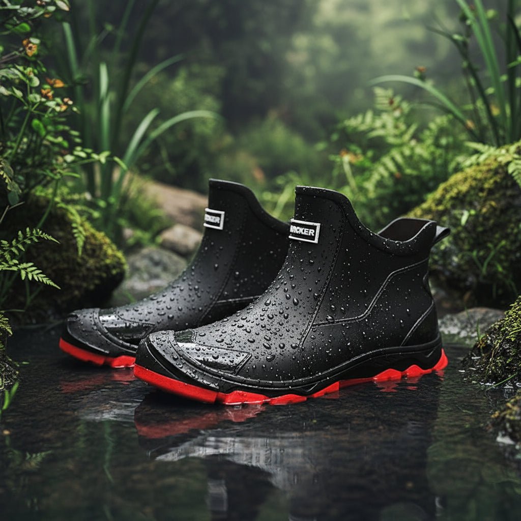 Women's Waterproof Rubber Boots - Ankle-High Rain Boots