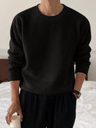 Men's Ribbed Crew-Neck Sweater – Relaxed Fit Knit Pullover