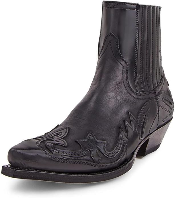 Unisex Western Boots with Embroidery - Genuine Leather Cowboy Boots