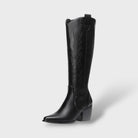 Women's Knee High Boots Western Style with Embroidered Detail