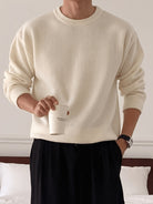 Men's Ribbed Crew-Neck Sweater – Relaxed Fit Knit Pullover