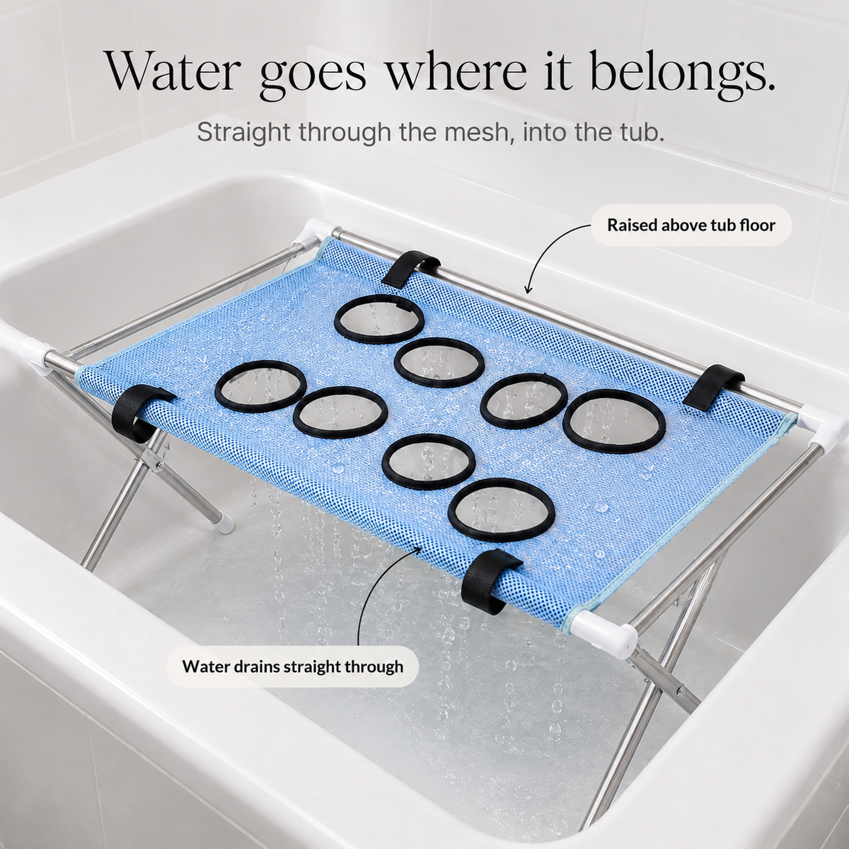 Elevated Non-Slip Dog Bath Platform – Stainless Steel