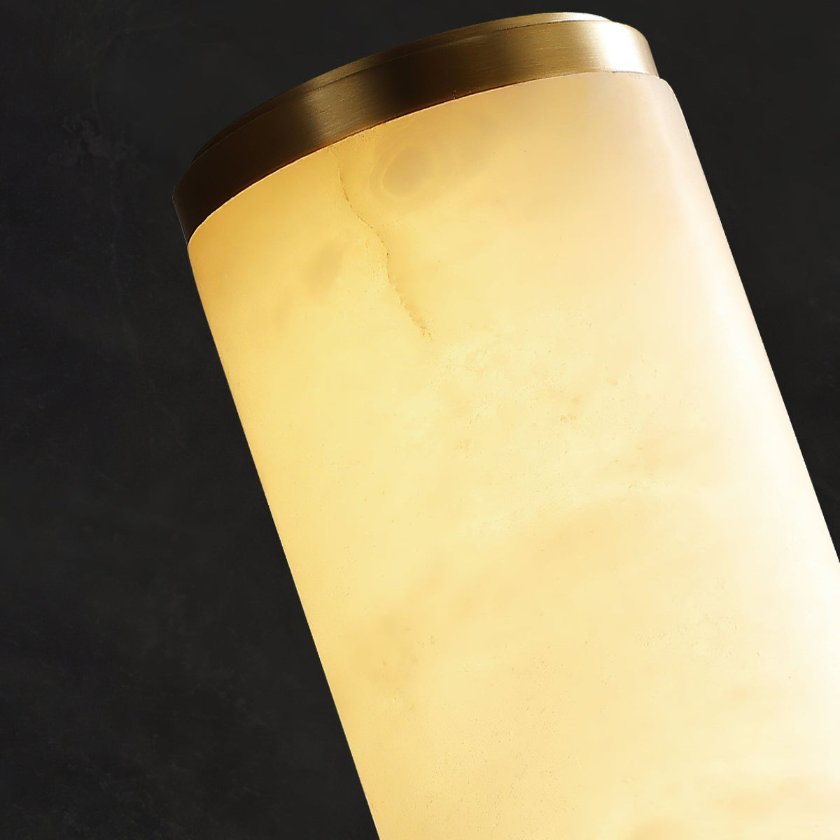 Marble Wall Sconce with Vertical Cylindrical LED Light, Copper Finish