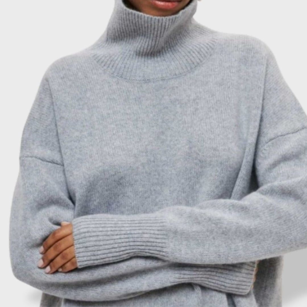 Women's Swan Neck Jumper - Soft Knit Pullover