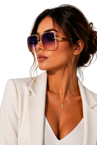 Retro Aviator Sunglasses with Gold Frame and UV400 Gradient Lens