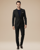 Men's Two-Piece Tailored Suit – Stretch Fabric Slim Fit