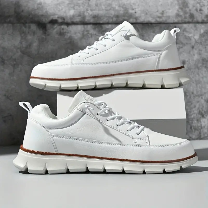 Men's Leather Sneakers with Orthopedic Cushioned Insole