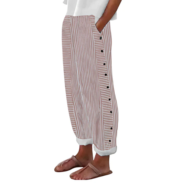 Women's Striped Wide-Leg Trousers