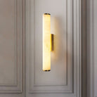 Marble Wall Sconce with Vertical Cylindrical LED Light, Copper Finish