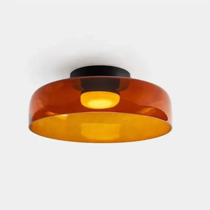 Plafondlamp – Transparant Glas, Met Driekleurige LED voor Woonkamer of Eetkamer