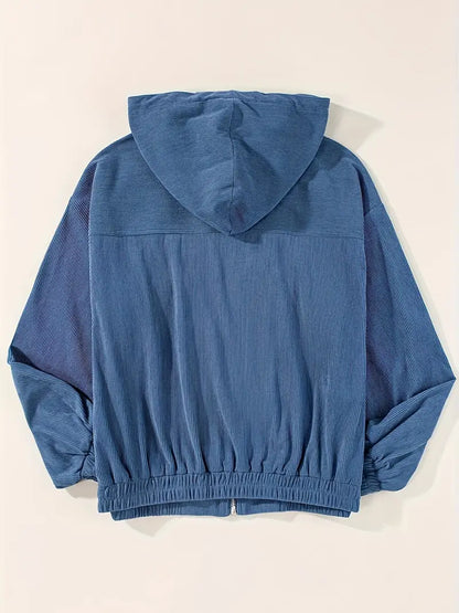 Corduroy Jacket | Dames jas van ribstof met ritssluiting en rechte pasvorm