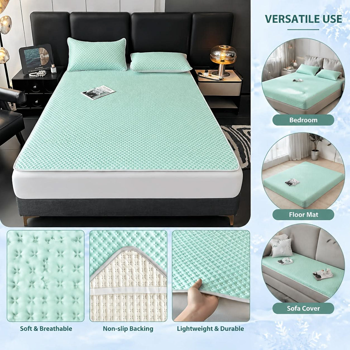 Foldable Cooling Sleep Mat - Breathable Summer Bed Topper