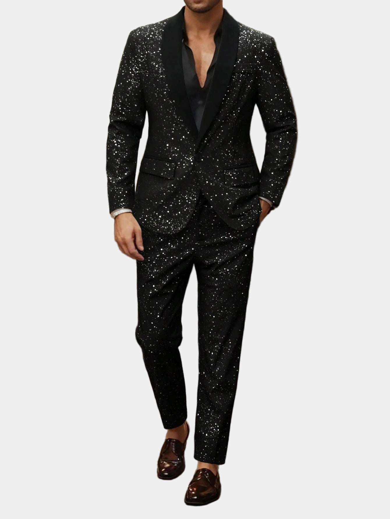 Men's Glitter Suit Blazer and Trousers Set