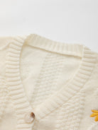 Winsome™ | Women's Floral Embroidered V-Neck Button Cardigan