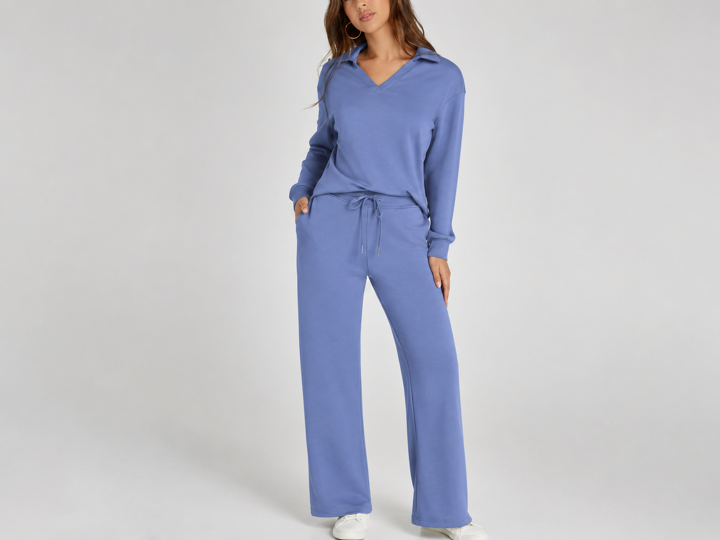 Women's Two-Piece Loungewear Set – Soft Fabric, Long Sleeves