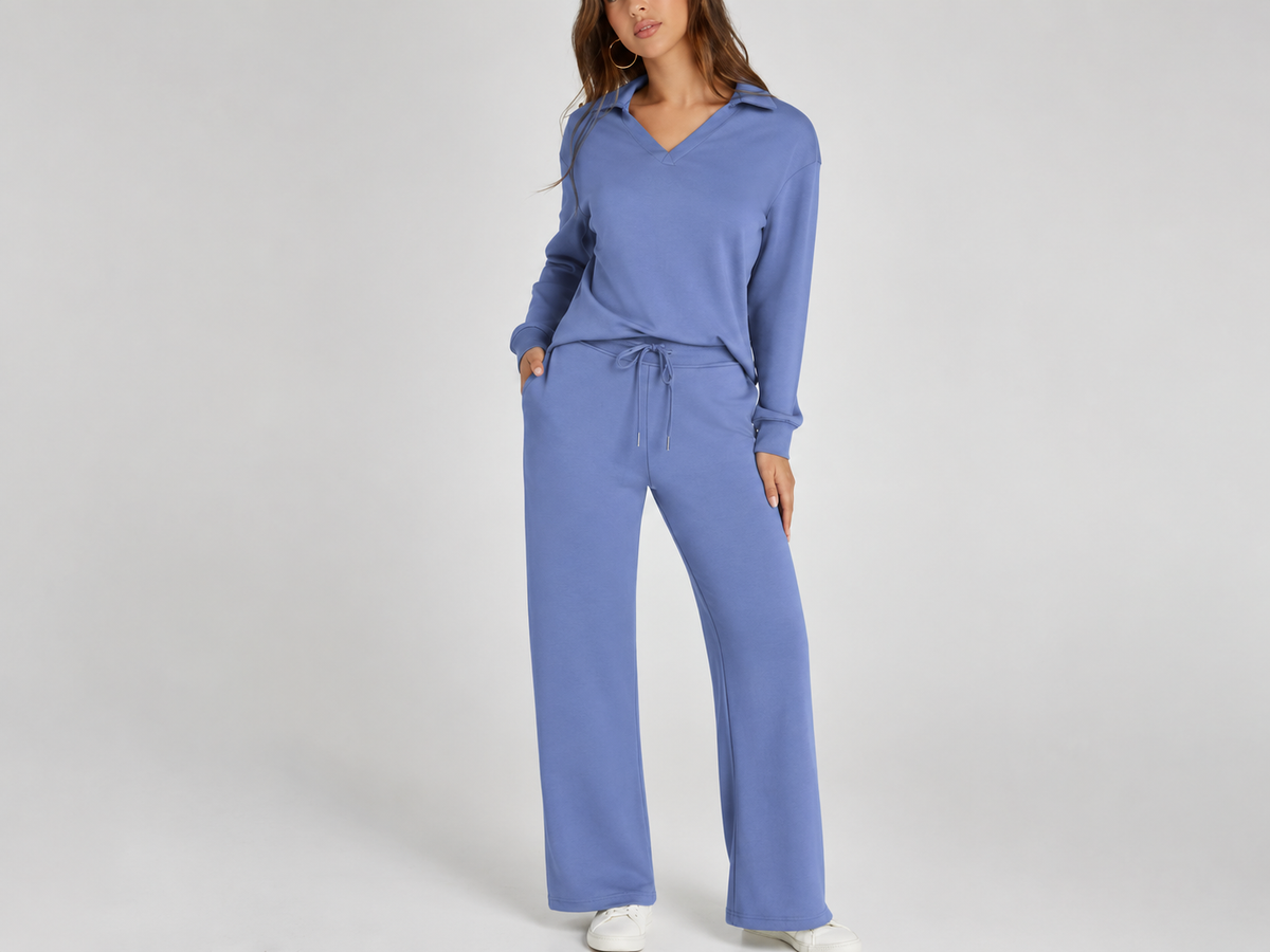Women's Two-Piece Loungewear Set – Soft Fabric, Long Sleeves