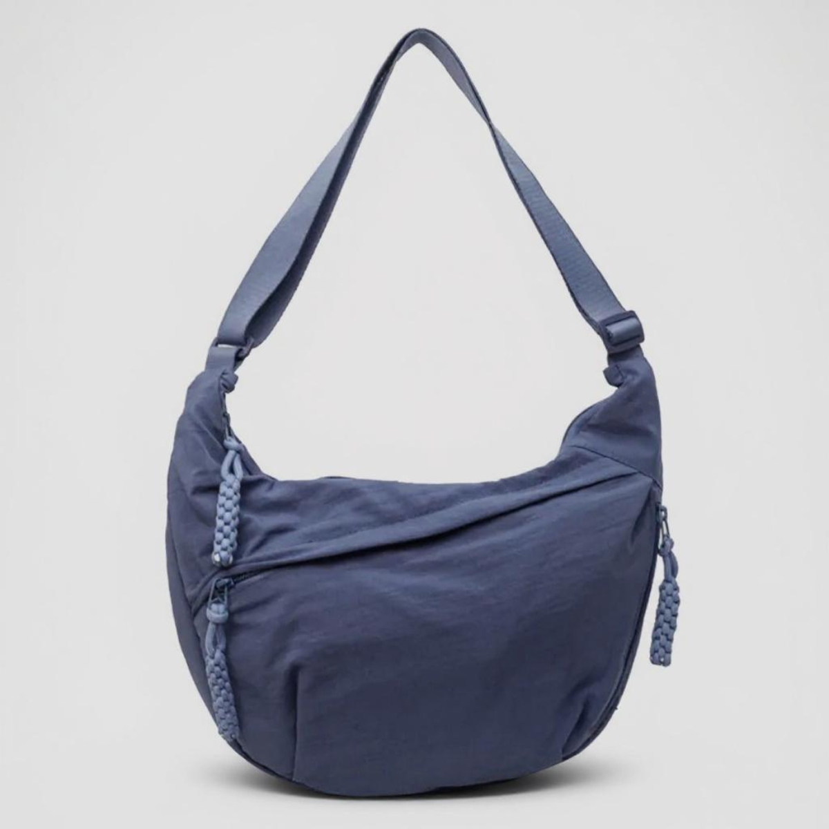 Women's Nylon Crossbody Bag with Multiple Zip Pockets