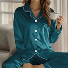 Women's Button Front Pajama Set - Lightweight Loungewear