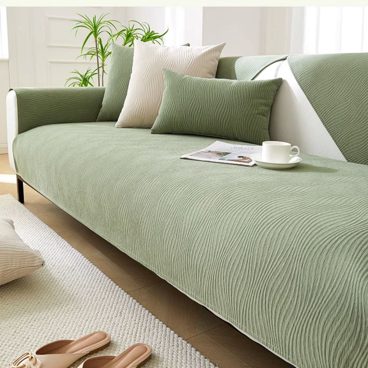 Stretch Chenille Sofa Cover - Non-Slip Couch Protector