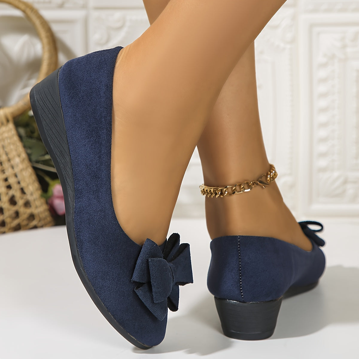 Women's Orthopaedic Flat Shoes with Bow Detail