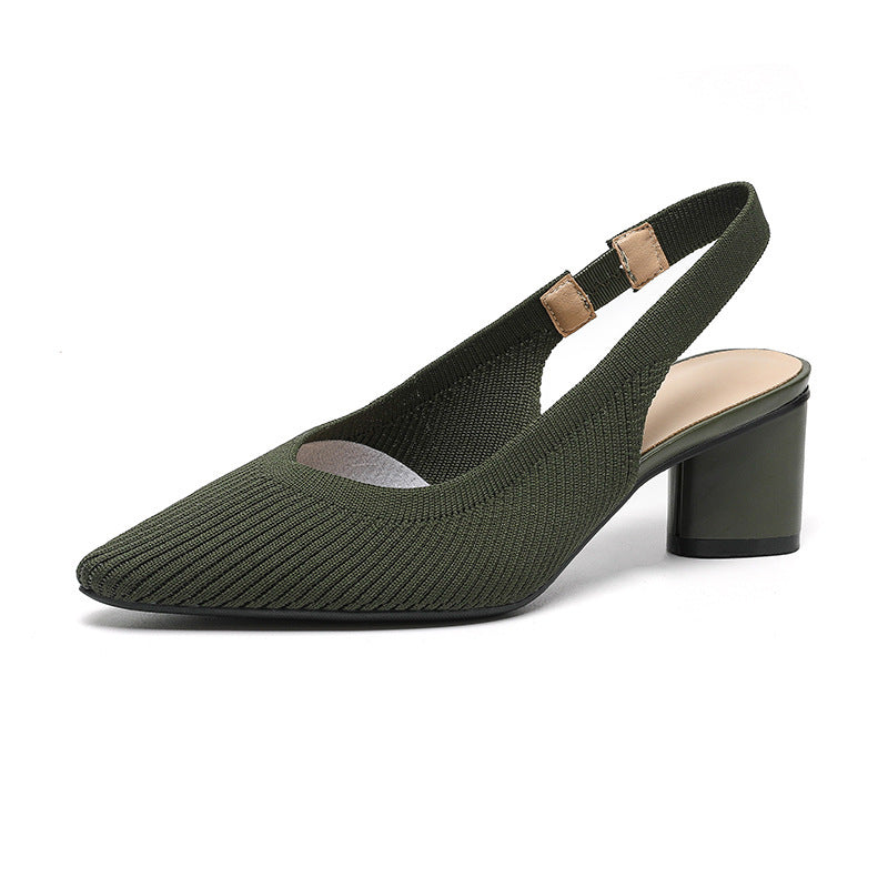 Slingback Hakken | Dames Pumps met Puntige Neus en Lage Blokhak