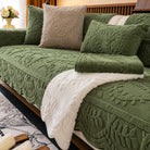 Plush Botanical Texture Couch Cover with Non-Slip Backing