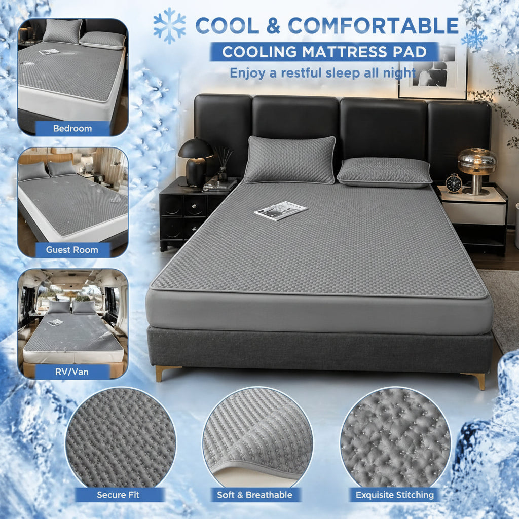 Foldable Cooling Sleep Mat - Breathable Summer Bed Topper