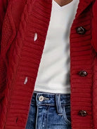 Jocasta™ | Women's Hooded Button Front Knit Cardigan with Pockets