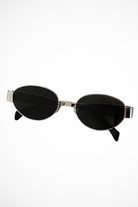 Women's Oval Metal Frame Sunglasses – Dark Tinted Lenses