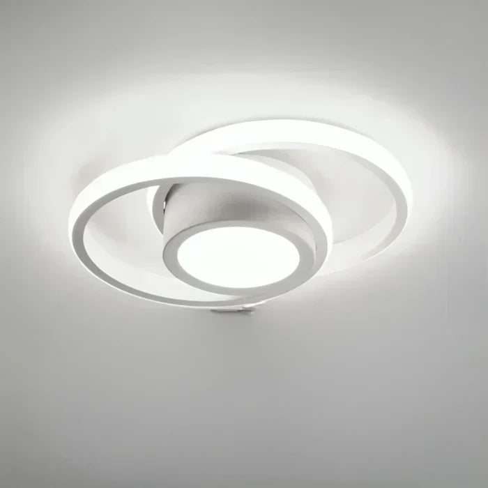 Moderne Plafondlamp – Aluminium en Acryl, Dubbel Ring Design voor Woonkamer of Slaapkamer Verlichting