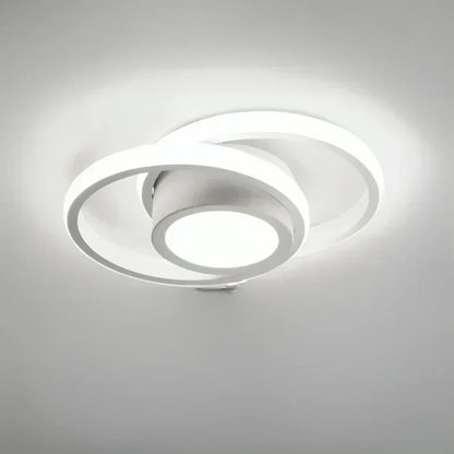 Moderne Plafondlamp – Aluminium en Acryl, Dubbel Ring Design voor Woonkamer of Slaapkamer Verlichting