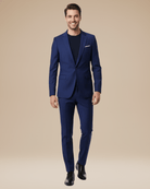 Men's Two-Piece Tailored Suit – Stretch Fabric Slim Fit