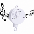 Wooden baby cot mobile arm with hanging felt toy toppers, product view