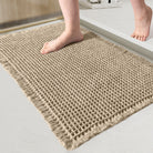 Non-Slip Waffle Bath Mat, Quick-Dry Polyester Floor Mat