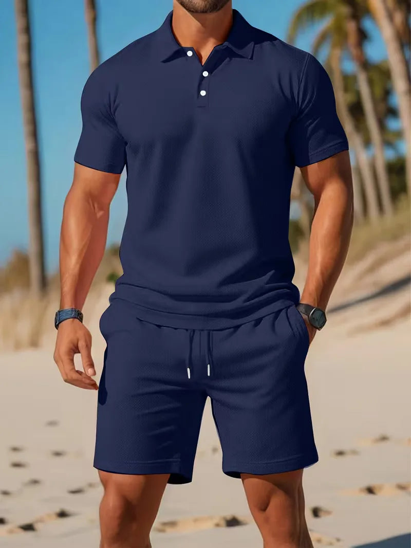 Men's Polo Shirt and Shorts Summer Set