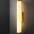 Marble Wall Sconce with Vertical Cylindrical LED Light, Copper Finish