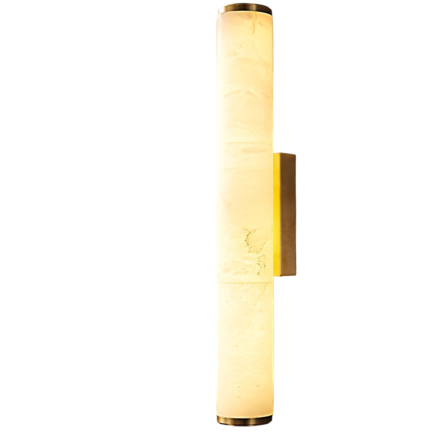 Marble Wall Sconce with Vertical Cylindrical LED Light, Copper Finish