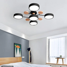 Round Iron LED Semi-Flush Ceiling Light – Chandelier with Acrylic Heads