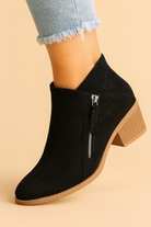 Women's Orthopedic Ankle Boots with Side Zip and Block Heel