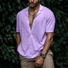 Men's Casual Short Sleeve Button Up Shirt