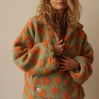 Noor – Dames Trui met Bloemenprint van Sherpa, Geschikt voor Wintergebruik