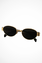 Women's Oval Metal Frame Sunglasses – Dark Tinted Lenses