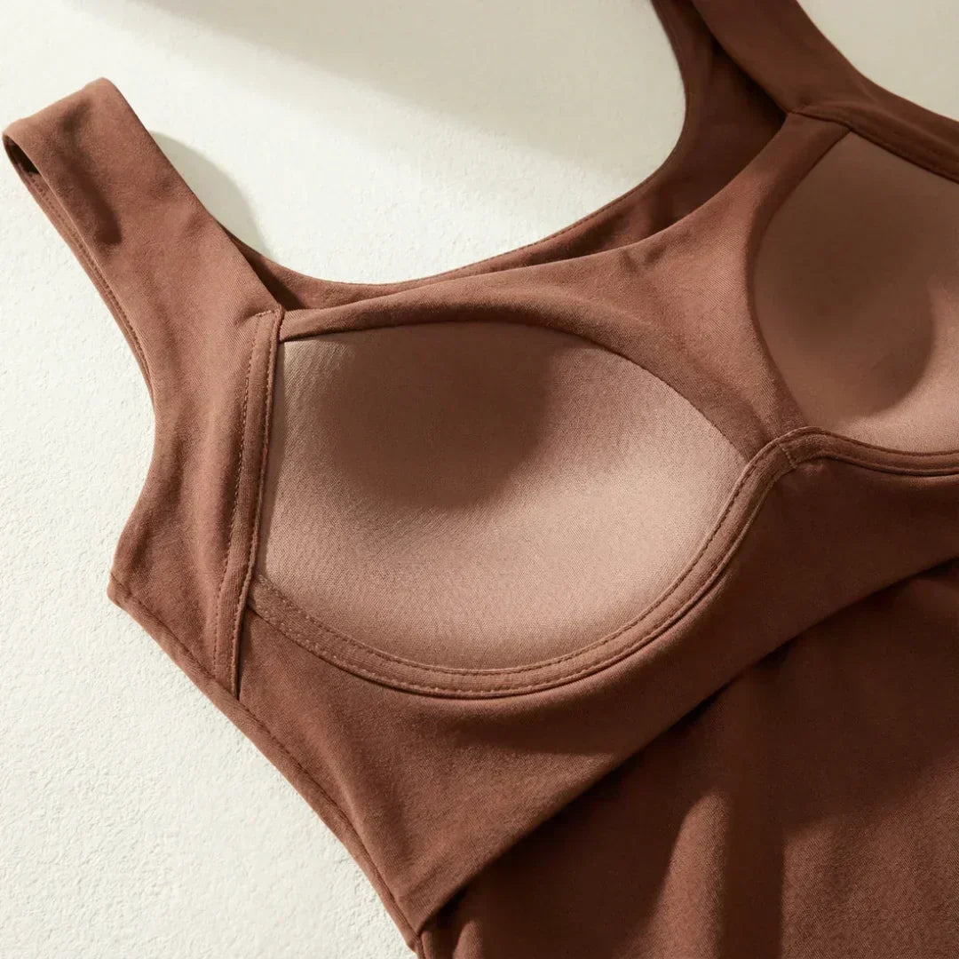 Women's Built-In Bra Tank Top - Soft Stretch Comfort Top