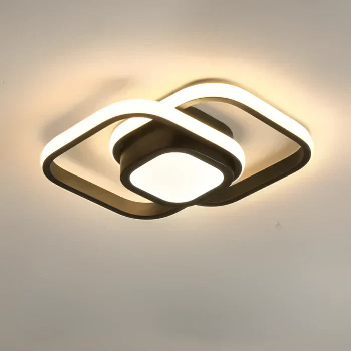 Moderne Plafondlamp – Aluminium en Acryl, Dubbel Ring Design voor Woonkamer of Slaapkamer Verlichting